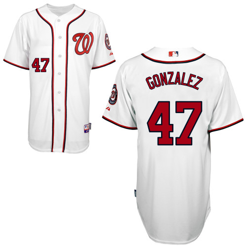 Gio Gonzalez #47 MLB Jersey-Washington Nationals Men's Authentic Home White Cool Base Baseball Jersey